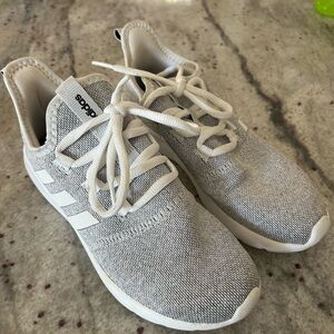 Adidas Light Gray and White Running Shoes
